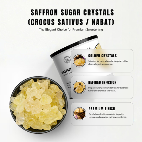 Saffron Rock Candy | Nabat Zaferani | Saffron Sugar Crystals