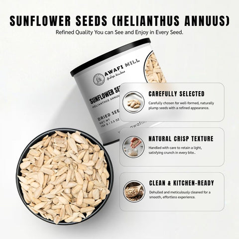 Sunflower Seeds (De-Shelled Kernels) – Helianthus annuus.