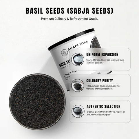 Basil Seeds (Sabja / Tukmaria) – Ocimum basilicum