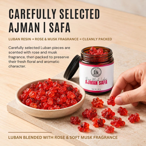 Ajman | Safa Scented Luban | Rose & Clean Musk
