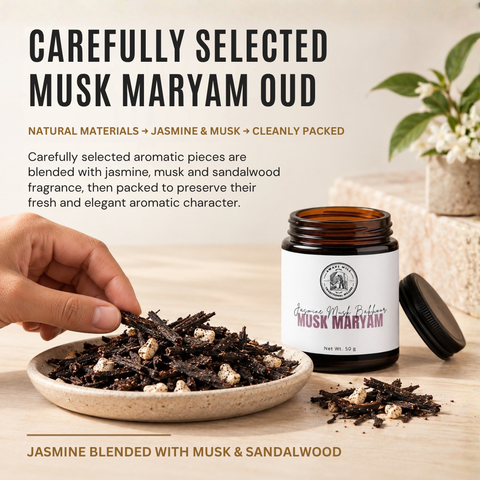 Musk Maryam Oud Bakhoor | Jasmine, Musk & Sandalwood