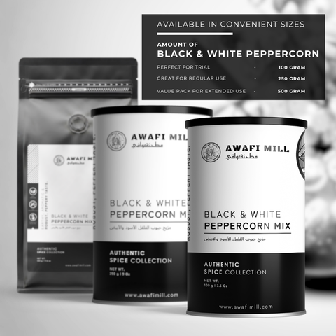 Black & White Peppercorn Mix | Two Pepper Blend | Piper nigrum