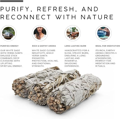 White Sage with Yerba Santa Smudge Stick