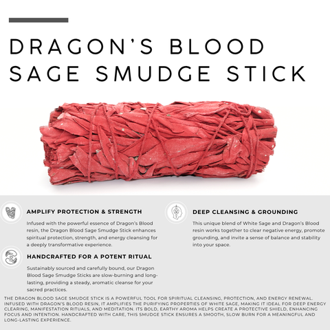 Dragon Blood Sage Smudge Stick | Aromatic Sage Bundle