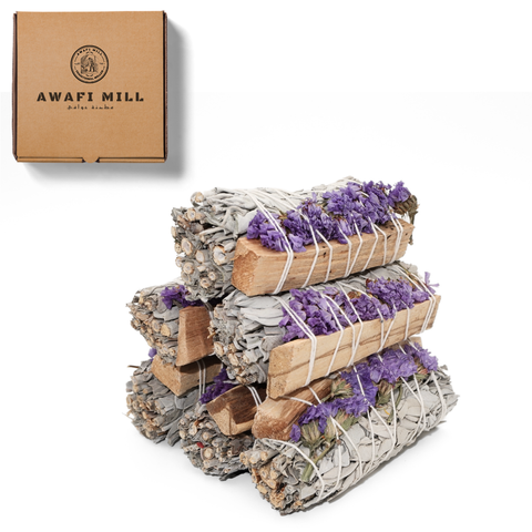 Palo Santo and Purple Sinuata with White Sage Smudge Stick