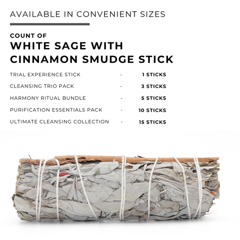 White Sage with Cinnamon Smudge Stick | Cinnamon Bark Bundle
