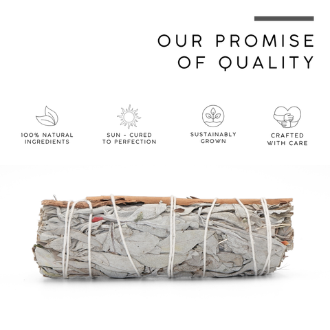 White Sage with Cinnamon Smudge Stick | Cinnamon Bark Bundle