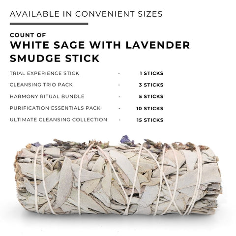 White Sage with Lavender Smudge Stick