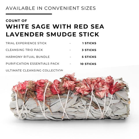 White Sage with Red Sinuata Flowers Smudge Stick