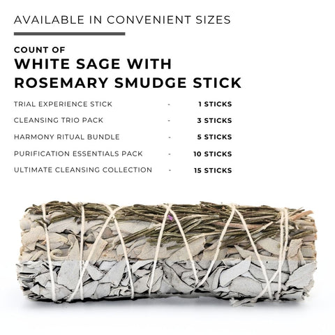 White Sage with Rosemary Smudge Stick | Botanical Bundle