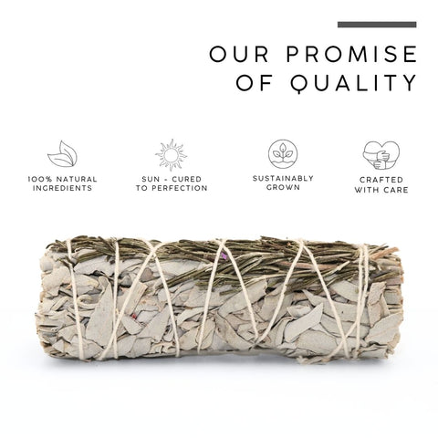 White Sage with Rosemary Smudge Stick | Botanical Bundle