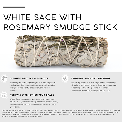White Sage with Rosemary Smudge Stick