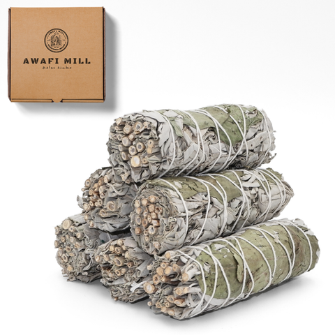 White Sage with Basil Smudge Stick