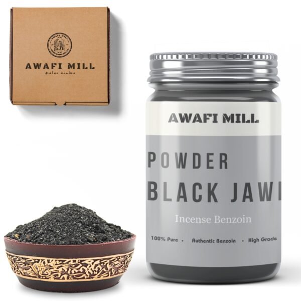 Awafi Mill Natural Black Jawi Incense Benzoin Powder