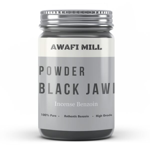 Awafi Mill Natural Black Jawi Incense Benzoin Powder Bottle