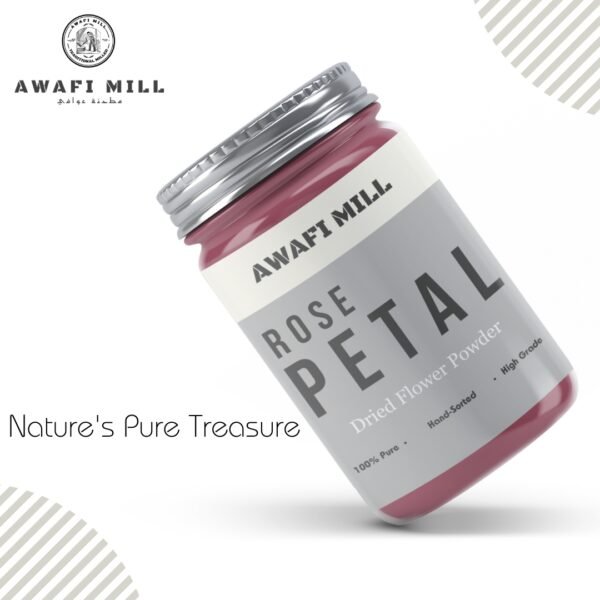 Awafi Mill Pure Dried Rose petal flower powder Bottle