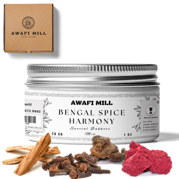 Bengal Spice Harmony Bakhoor Mix | Red Jawi, Myrrh Resin, Sandalwood Powder, Clove & Juniper Berry Essential Oil