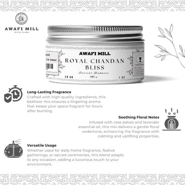 Royal Chandan Bliss Incense | Sandalwood, Guggal, Myrrh, Musk Ambrette, Lavender Essential Oil, Rose Petals - Image 3