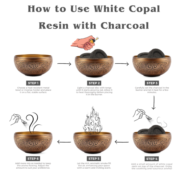 White Copal With Charcoal Tablet - Image 4