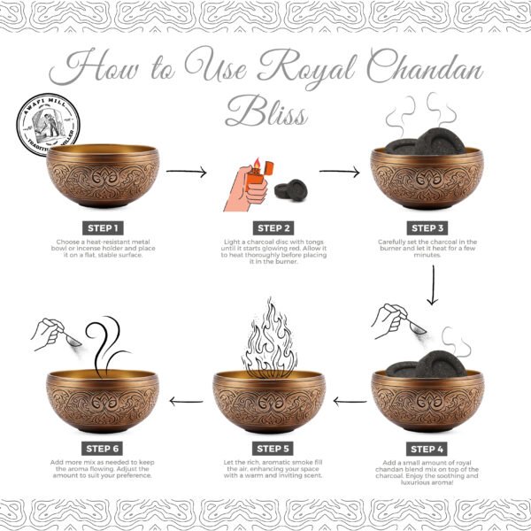 Royal Chandan Bliss Incense | Sandalwood, Guggal, Myrrh, Musk Ambrette, Lavender Essential Oil, Rose Petals - Image 4