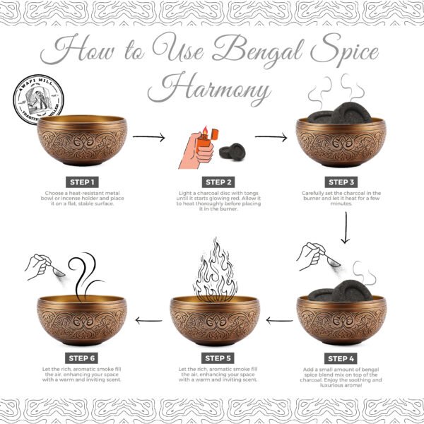 Bengal Spice Harmony Bakhoor Mix | Red Jawi, Myrrh Resin, Sandalwood Powder, Clove & Juniper Berry Essential Oil - Image 4