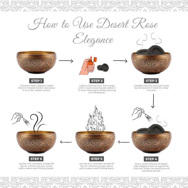 Desert Rose Elegance Bakhoor Mix | Black Hojari, Rose Petals, Moroccan Bakhoor, Orange Peel, Rose & Lavender Oils - Image 4