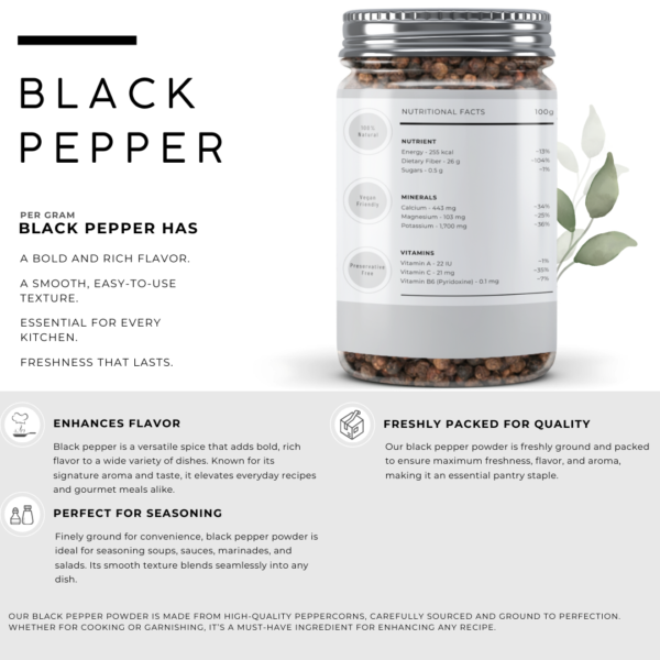 AWAFI MILL Black Pepper | Premium Whole Black Peppercorns - Image 4