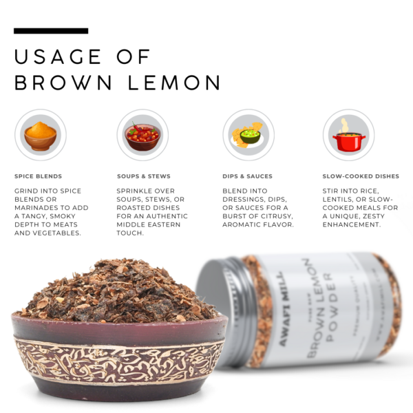 BROWN LEMON POWDER | Dried Lemon Peel Powder - Image 4