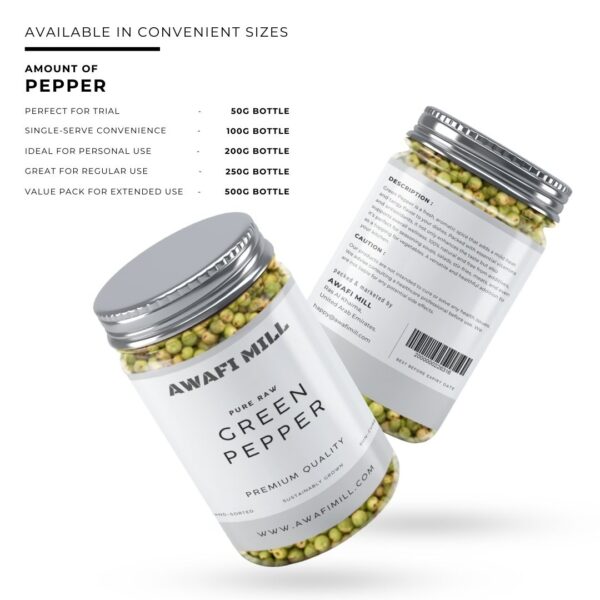 Green pepper|  Premium Whole Green Peppercorns - Image 2