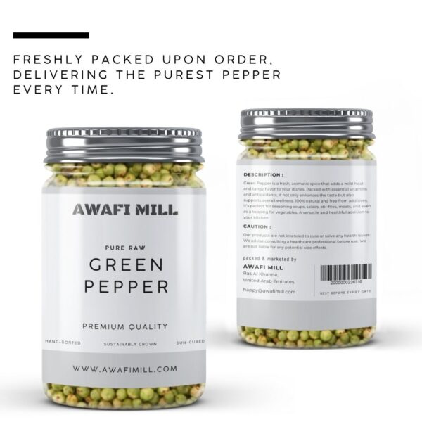 Green pepper|  Premium Whole Green Peppercorns - Image 3