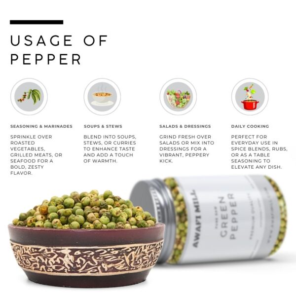 Green pepper|  Premium Whole Green Peppercorns - Image 6