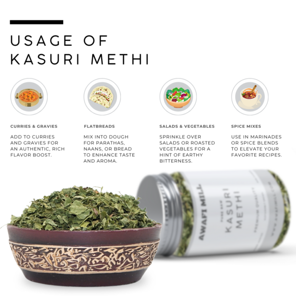 Kasuri Methi | Qasuri Methi | Dried Fenugreek Leaves | - Image 3