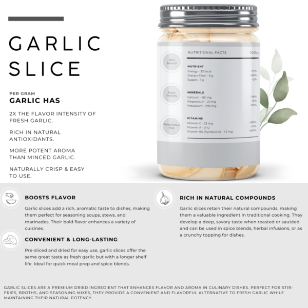 Dried Garlic Slices | Dehydrated Garlic Flakes - Image 2