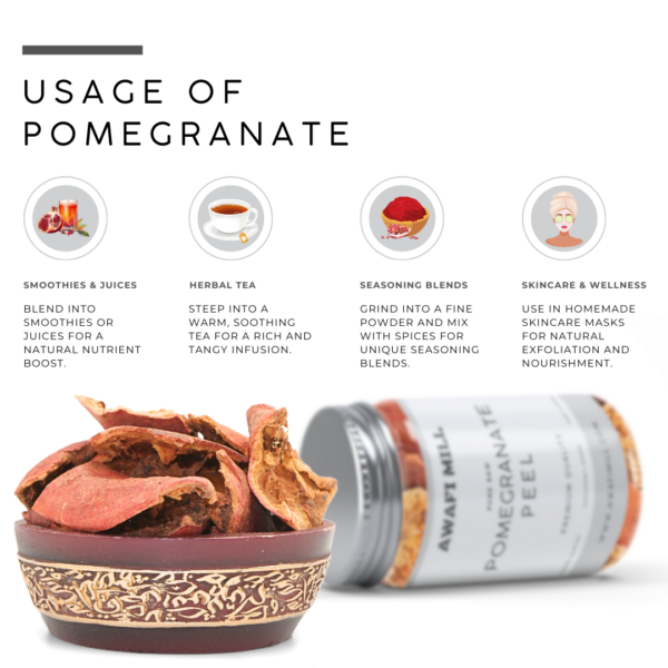 Dried Pomegranate Peel | Natural Sun-Dried Pomegranate Rind - Image 3