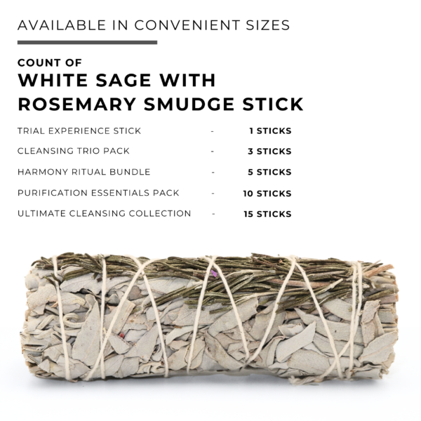 White Sage with Rosemary Smudge Stick - Image 6