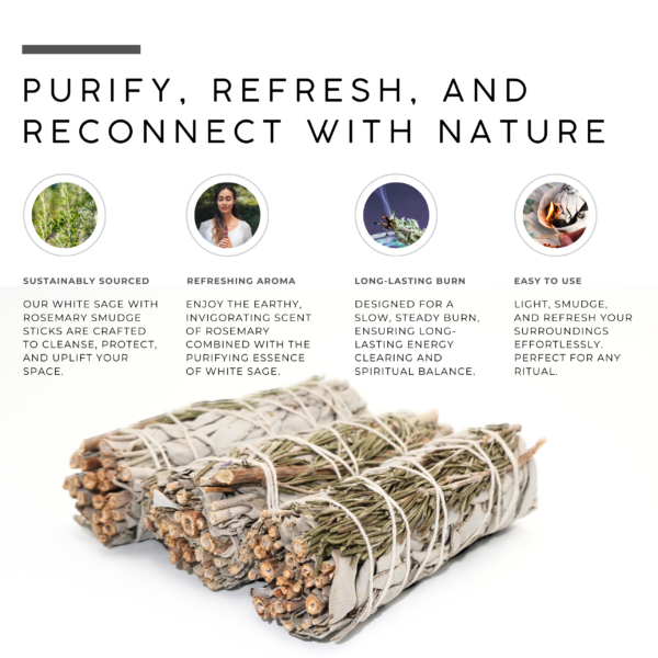 White Sage with Rosemary Smudge Stick - Image 5