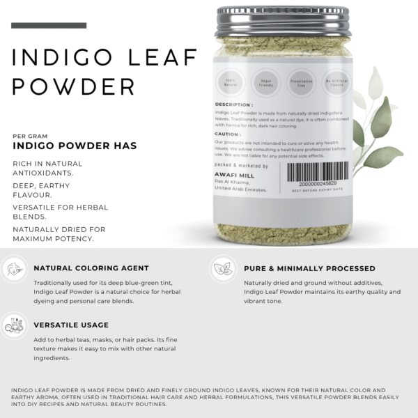 Indigo Leaf Powder | Natural Dried Indigo Leaves | - Image 2