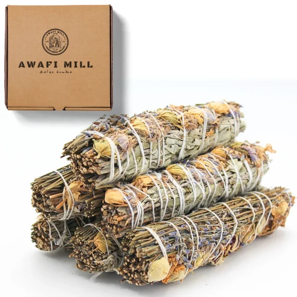 White Sage with Flowers Smudge Stick